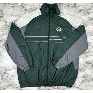NFL Jacket Mens Size XL Green Windbreaker Lightweight Sports‎ GREEN BAY PACKERS